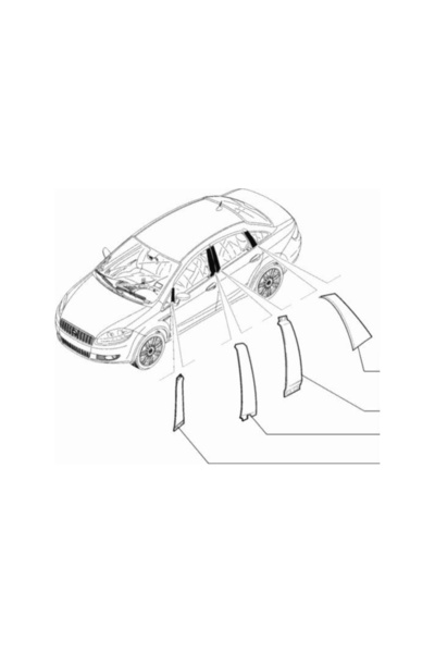 gözparoto Yan Direk Bandi Takim 8 Parça | Fiat Linea 526714540