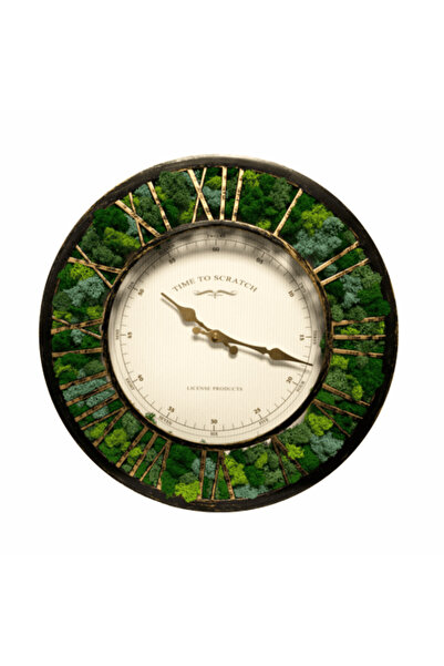 OEM Wall clock decorated with stabilized lichens ArtbyHand