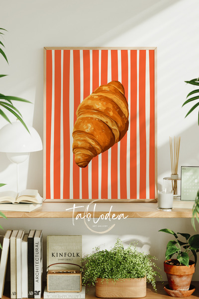 tablodea Poster înrămat cu model croissant, stil Pinterest, pentru decorarea ...