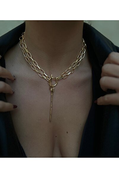 pop up store Paper Clip Chain Long Plate Necklace