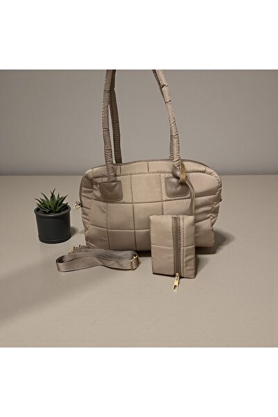 Gözde Mağazacılık حقيبة كتف نسائية مع محفظة صغيرة مبطنة