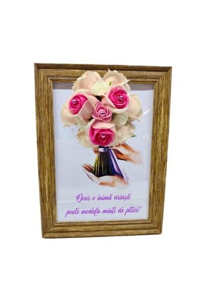 T&M Personalizare Tablou înrămat A4 (30x21 cm) - „Doar o inimă uriașă poate m...