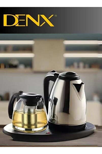 Denx Electric Kettle with Tea Tray & Automatic Shut-Off, Glass Tea Maker with Filter