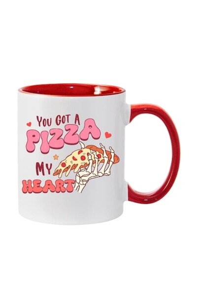 T&M Personalizare Cană personalizată „Ai o pizza, inima mea” v2, roșie, 330 ml