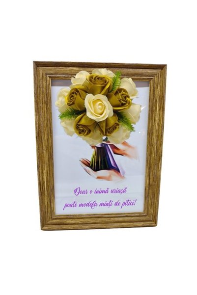 T&M Personalizare Tablou înrămat A4 30x21 cm - „Doar o inimă imensă poate mod...