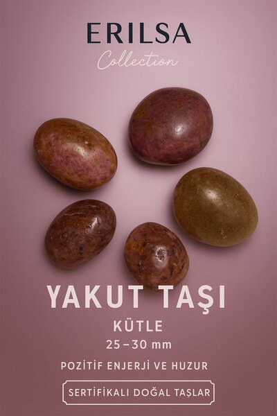 Erilsa Sertifikalı Yakut Taşı Kütle 25–30 mm Sevgi Pozitif Enerji ve Huzur Taşı