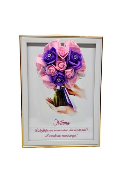 T&M Personalizare Tablou înrămat A4 (30x21 cm) - „Mamă, nu cere nimic, dar me...