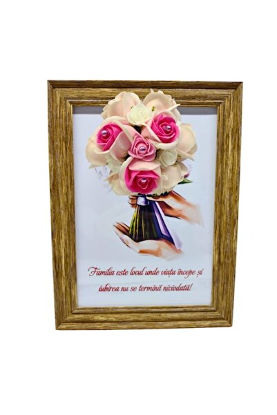 T&M Personalizare Înrămat A4 (30x21 cm) - „Familia este locul unde viața înce...