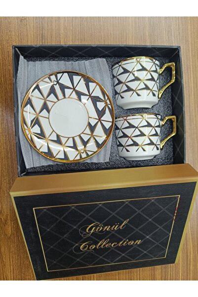 DEKOR ZÜCCACİYE HOME Gönül 2Li Gold Black Coffee Cup