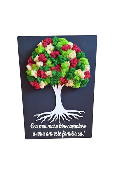 T&M Personalizare Tablou din lemn - „Cea mai mare binecuvântare” v3 cu lichen...