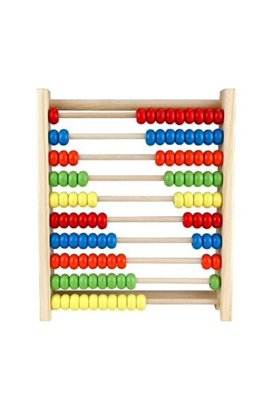 CREATIVE Wooden counting abacus for children 1 year+, with 10 bead rows and numbers, 24.3 x 5.5 x 20.5 cm, mu
