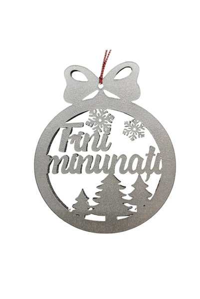 T&M Personalizare Glob decorativ personalizat de Crăciun din lemn - rotund, b...
