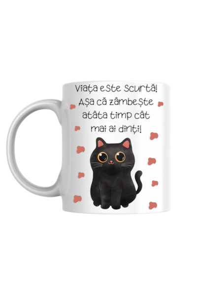 T&M Personalizare Cana personalizata - Viata este scurta!, alba, 330 ml