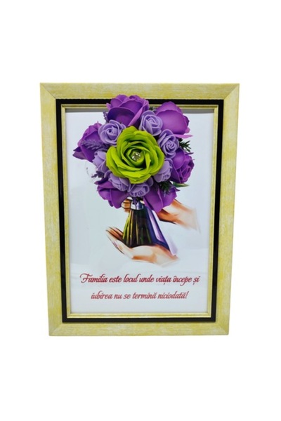 T&M Personalizare Tablou înrămat A4 (30x21 cm) - Familia este locul unde viaț...