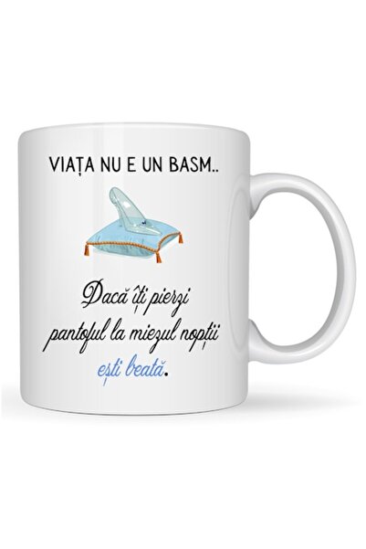 T&M Personalizare Cană personalizată „Viața nu e un basm…” albă, 330 ml