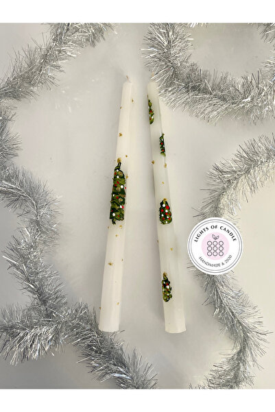lıghts of candle handmade & 2020 Yeniyıl - Yılbaşı Temalı 2’li Ağaç El Çiziml...