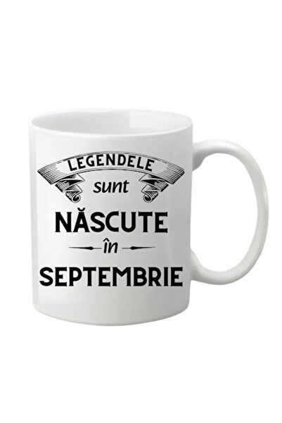 OEM Cană personalizată - Legendele se nasc în septembrie, albă, 330 ml