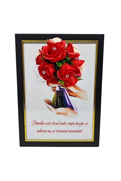 T&M Personalizare Tablou înrămat A4 (30x21 cm) - „Familia este locul unde via...