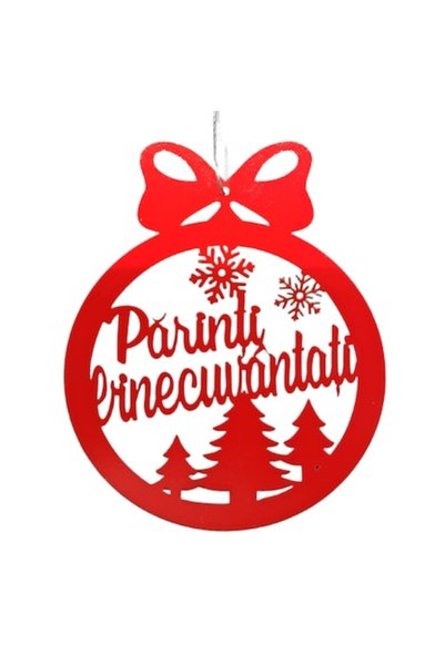 T&M Personalizare Glob de Crăciun personalizat din lemn - „Părinți Fericiți”,...