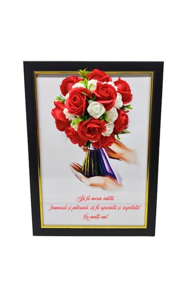 T&M Personalizare Tablou înrămat A4 (30x21 cm) - „Fii mereu iubit, frumos și ...