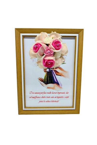 T&M Personalizare Tablou înrămat A4 (30x21 cm) - „Doi oameni pot face multe l...