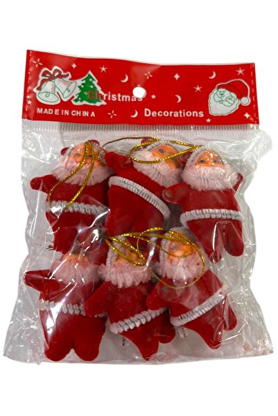 MİLKYADATOYS زينة عيد الميلاد سانتا كلوز شجرة عيد الميلاد 4 سم أحمر 6 قطع