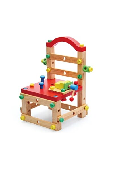 CREATIVE Wooden buildable stool and activity center for children 3+, 37.5 x 23.5 x 25.6 cm, multicolor