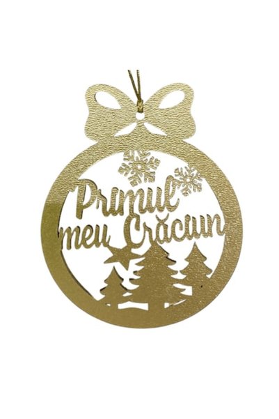 T&M Personalizare Glob de Crăciun personalizat din lemn - „Primul meu Crăciun...