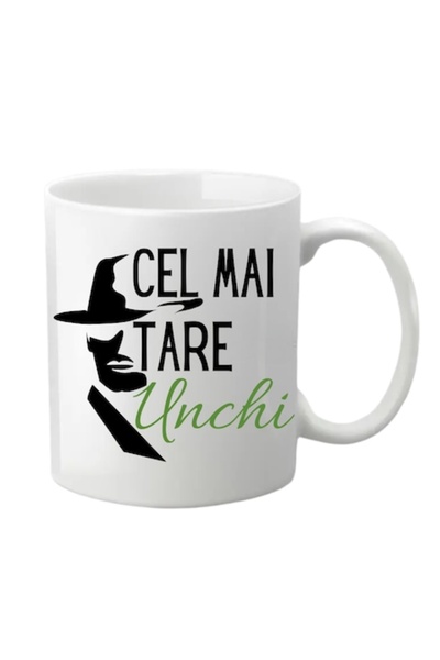 T&M Personalizare Cana personalizata - Cel mai tare Unchi, alba, 330 ml