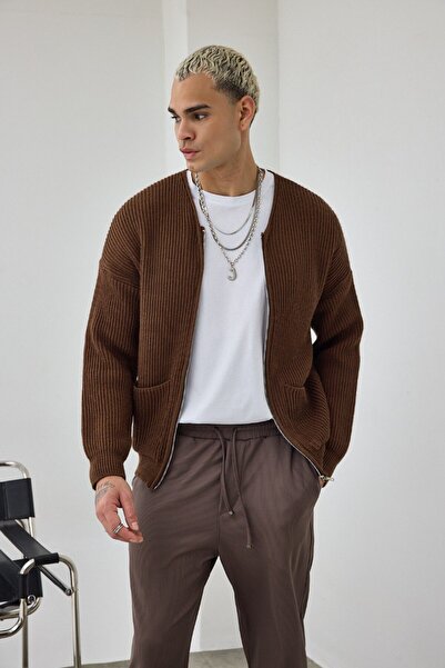 Weyeze Zippered Knitwear Cardigan Af-62003Wyz