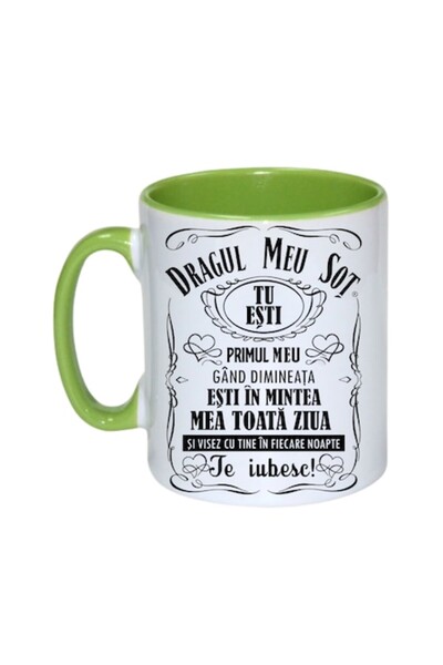 T&M Personalizare Cană personalizată - Dragul meu soț!, verde, 330 ml