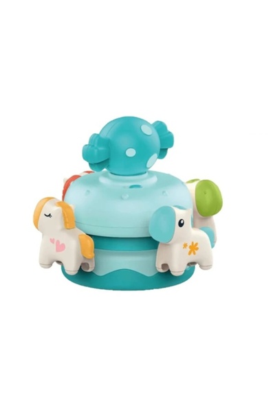 CREATIVE Musical Rotating Baby Toy - Animal Carousel, Plastic, 13 x 16 x 16 cm, Blue