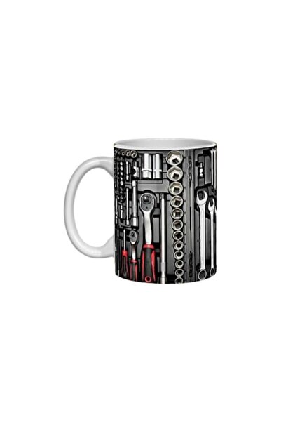 T&M Personalizare Cană personalizată, design mecanic, ceramică, albă, 350 ml