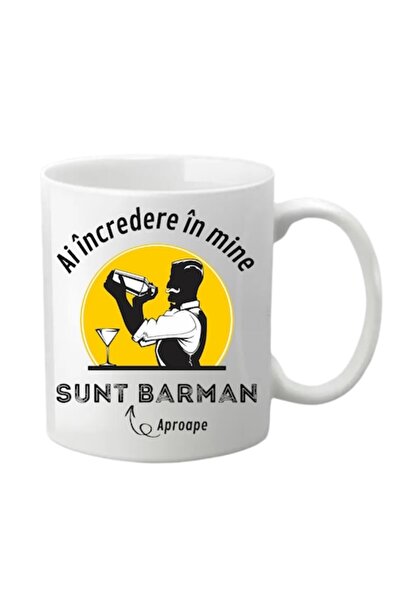 T&M Personalizare Cană personalizată - Crede-mă, sunt barman, albă, 330 ml