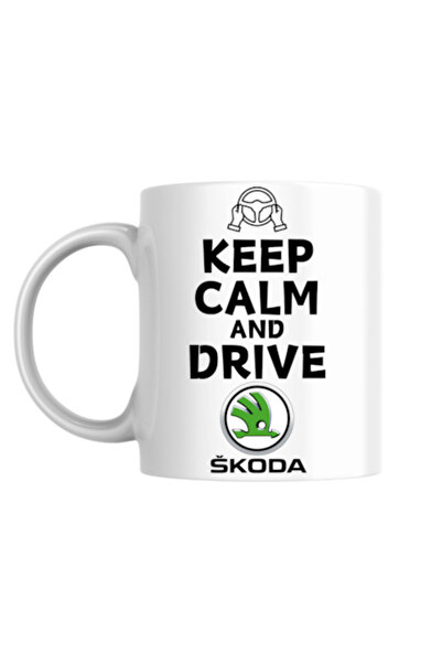 T&M Personalizare Cană personalizată - Keep Calm and Drive Skoda!, albă, 330 ml