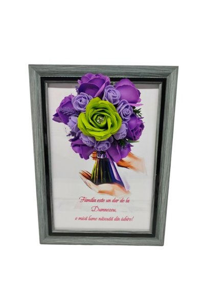 T&M Personalizare Tablou înrămat A4 (30x21 cm) - „Familia este un dar de la D...