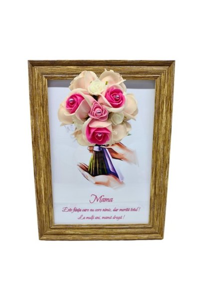T&M Personalizare Tablou înrămat A4 (30x21 cm) - „Mama nu cere nimic, dar mer...