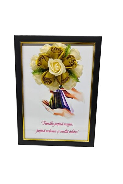 T&M Personalizare Tablou înrămat A4 (30x21 cm) – „Familie: puțină magie, puți...