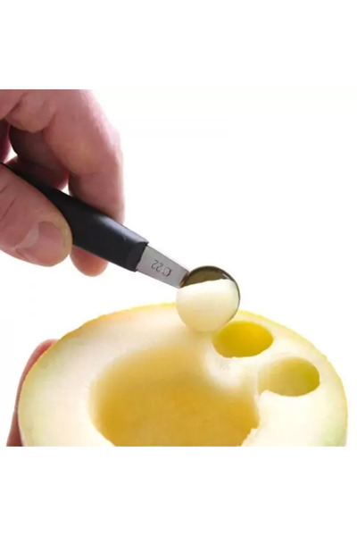 HENDI Double stainless steel spoon for decorating and shaping fruit, 16.5 cm