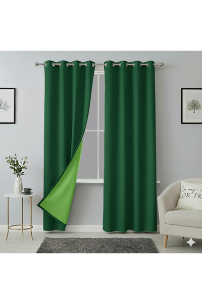 MebelPort Curtain Double Blackout 100% Blackout Bird's Eye Plantation (Two-Leaf)