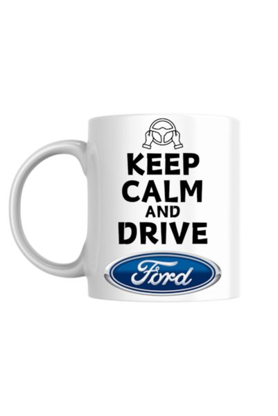 T&M Personalizare Cană personalizată - Stai calm și conduci Ford!, albă, 330 ml