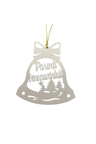 T&M Personalizare Glob de Crăciun personalizat din lemn - clopoțel „Părinți b...