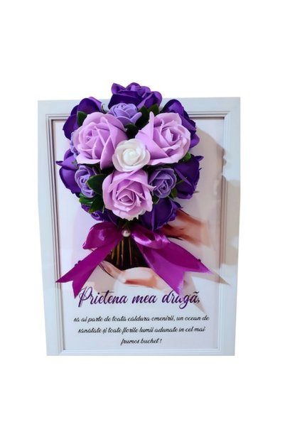 T&M Personalizare Tablou înrămat A4 - „Dragul meu prieten”, decorat cu flori ...