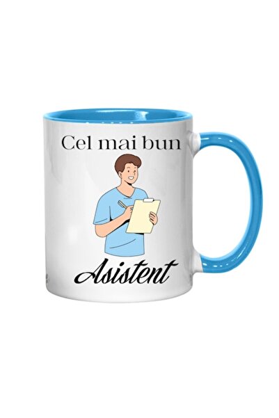 T&M Personalizare Cană personalizată - Cel mai bun asistent! interior albastr...