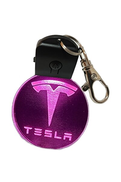 T&M Personalizare Breloc LED - Tesla, mașină, alimentat cu baterii, rotund, m...