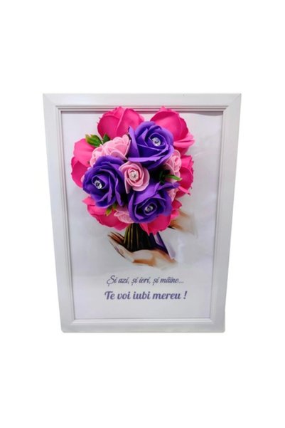 T&M Personalizare Tablou înrămat A4 (30x21 cm) – „Azi, ieri, mâine te voi iub...