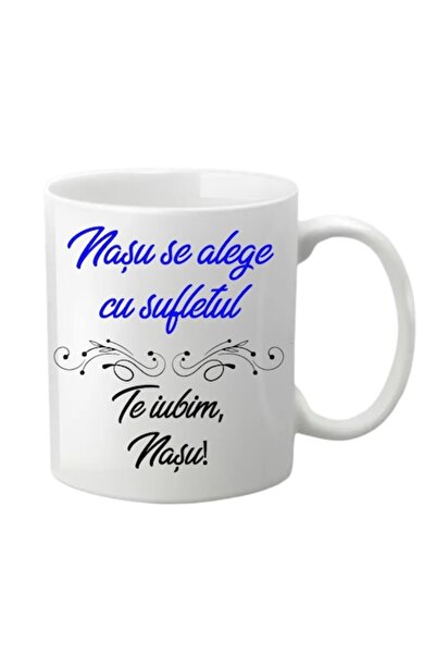 T&M Personalizare Cană personalizată - „Nașul se alege cu inima”, albă, 330 ml