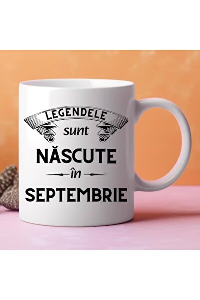 OEM Cană personalizată - Legendele se nasc în septembrie, albă, 330 ml