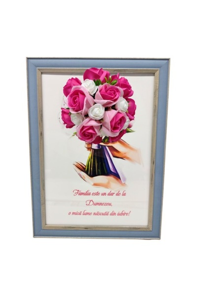T&M Personalizare Tablou înrămat A4 (30x21 cm) - „Familia este un dar de la D...