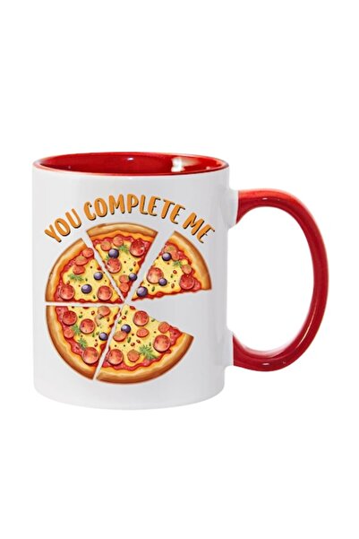 T&M Personalizare Cană personalizată „Mă completezi” v30, Ziua Îndrăgostiților, pentru persoana iubită, roșie, 330 ml